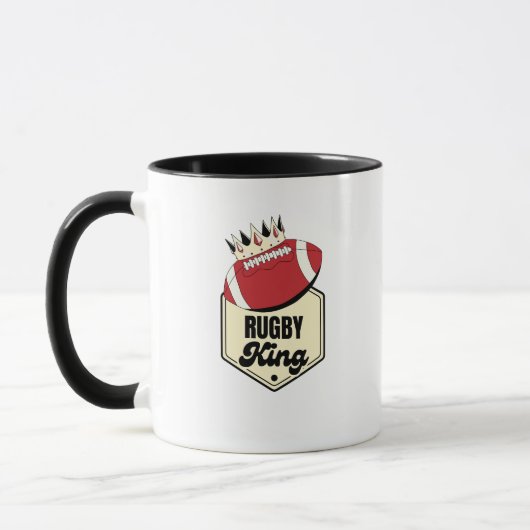 Rugby King | Crowned Badge Ontwerp voor Rugby Mok (Links)