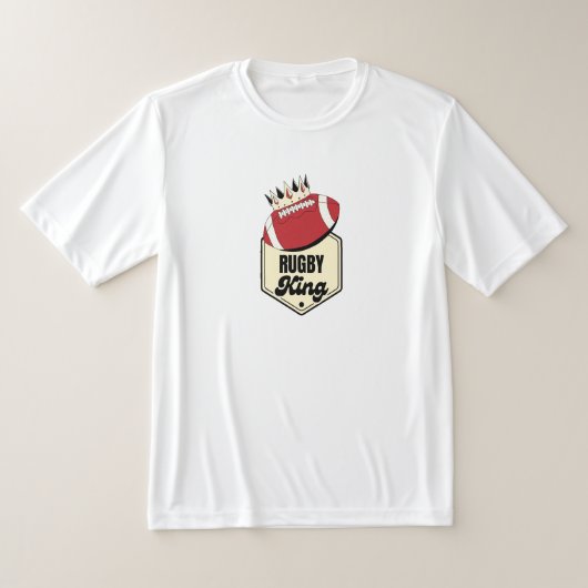 Rugby King | Crowned Badge Ontwerp voor Rugby T-shirt (Laagn)