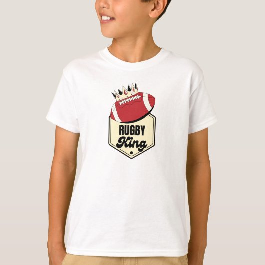 Rugby King | Crowned Badge Ontwerp voor Rugby T-shirt (Voorkant)