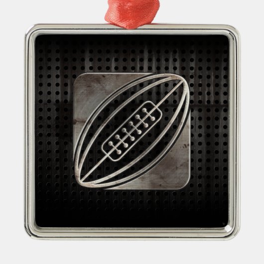 Rugby; Koel zwart Metalen Ornament (Voorkant)