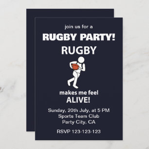 Rugby laat me levendig Rugby Party voelen Kaart