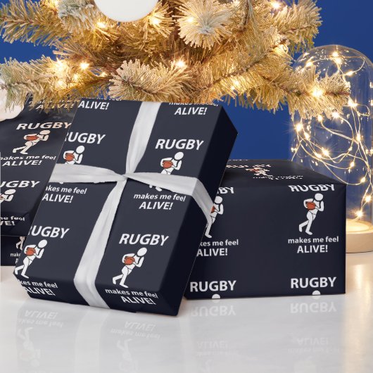 Rugby laat me levendig rugby voelen cadeaupapier (Feestdagen)