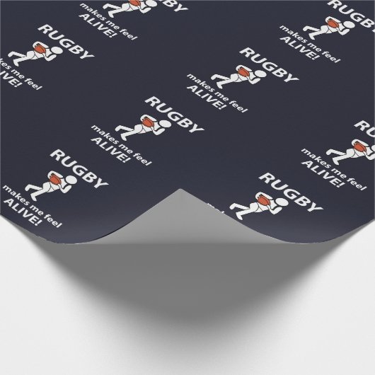 Rugby laat me levendig rugby voelen cadeaupapier (Hoek)