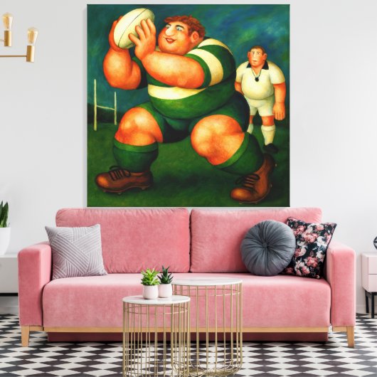 Rugby - Large Wrapped Canvas Art Print (Insitu (Woonkamer))