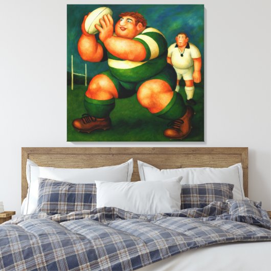 Rugby - Large Wrapped Canvas Art Print (Insitu (Slaapkamer))