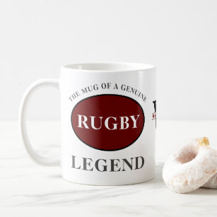 Rugby Legend Monogram Jouw naam Birthday toevoegen Koffiemok