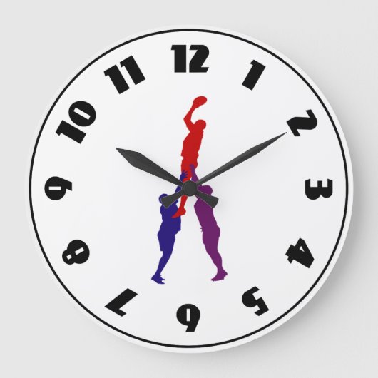 Rugby Lineout Clock Grote Klok (Voorkant)