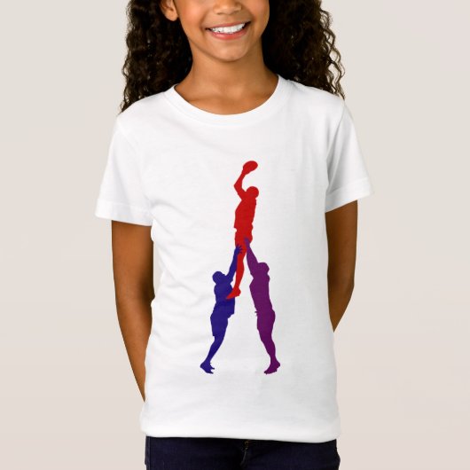 Rugby Lineout Girls T-Shirt (Voorkant)