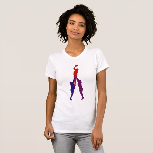 Rugby Lineout Womens T-Shirt (Voorkant volledig)
