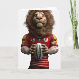 Rugby Lion Wenskaart Feestdagen Kaart