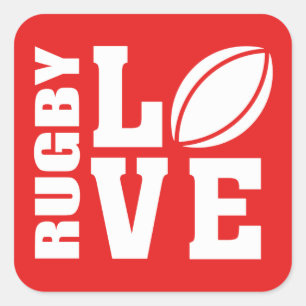 Rugby Love Vierkante Sticker