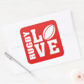 Rugby Love Vierkante Sticker (Envelop)
