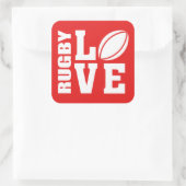 Rugby Love Vierkante Sticker (Tas)