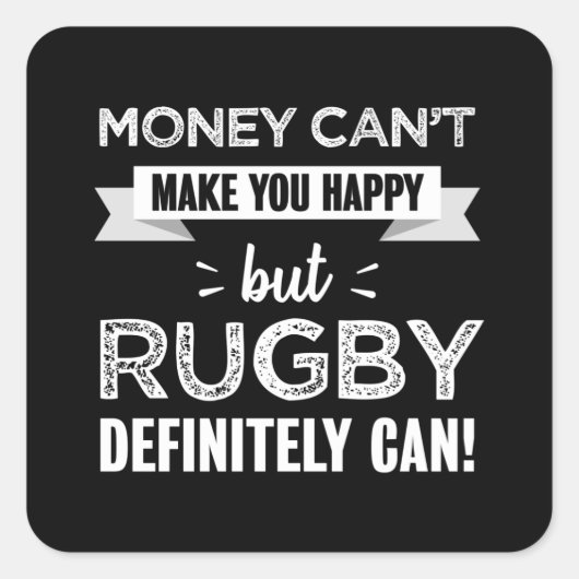 Rugby maakt je gelukkig Funny Gift Vierkante Sticker (Voorkant)