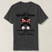 Rugby Mam Messy Bun Hair Design Funny Sport Lover T-shirt (Design voorkant)