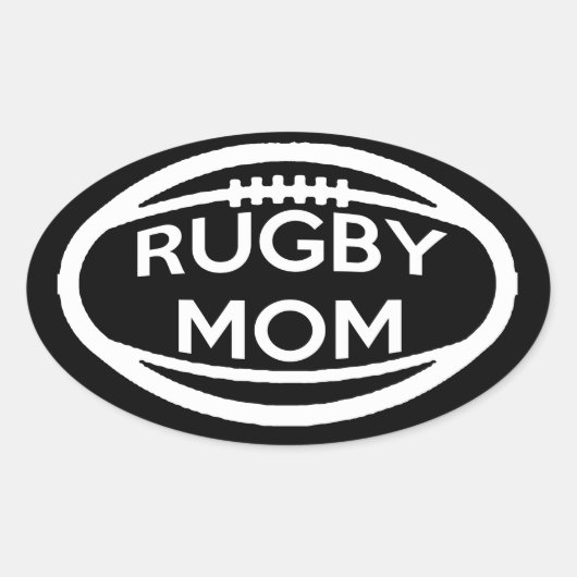 Rugby mama ovale sticker (Voorkant)