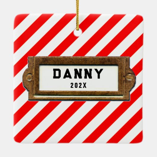 Rugby met kerstcadeau keramisch ornament (Achterkant)