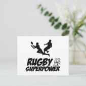 Rugby mijn superkracht briefkaart (Staand voorkant)