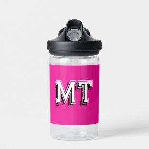 Rugby Monogram Initiaal Roze Meisjesachtig Waterfles