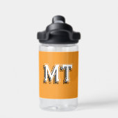 Rugby Monogram Oranje Terug Naar School Waterfles (Achterkant)