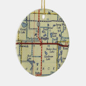 Rugby ND Map Keramisch Ornament (Rechts)