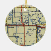Rugby ND Map Keramisch Ornament (Voorkant)