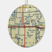 Rugby ND Map Keramisch Ornament (Links)