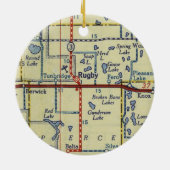 Rugby ND Map Keramisch Ornament (Achterkant)