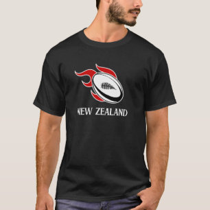 Rugby Nieuw-Zeeland NZ Rugby Bal In Brand T-shirt