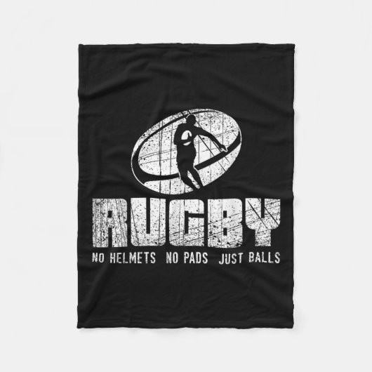 Rugby No Helmet No Pads Just Shirt - Funny Rugby Q Fleece Deken (Voorkant)