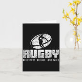 Rugby No Helmet No Pads Just Shirt - Funny Rugby Q Kaart (Gele Bloem)