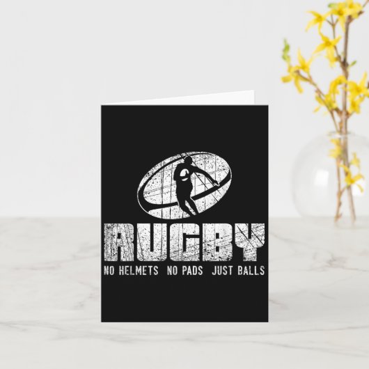 Rugby No Helmet No Pads Just Shirt - Funny Rugby Q Kaart (Gele Bloem)