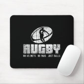 Rugby No Helmet No Pads Just Shirt - Funny Rugby Q Muismat (Met muis)
