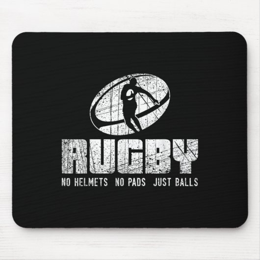 Rugby No Helmet No Pads Just Shirt - Funny Rugby Q Muismat (Voorkant)