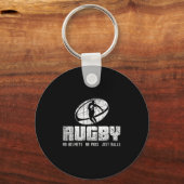 Rugby No Helmet No Pads Just Shirt - Funny Rugby Q Sleutelhanger (Voorkant)