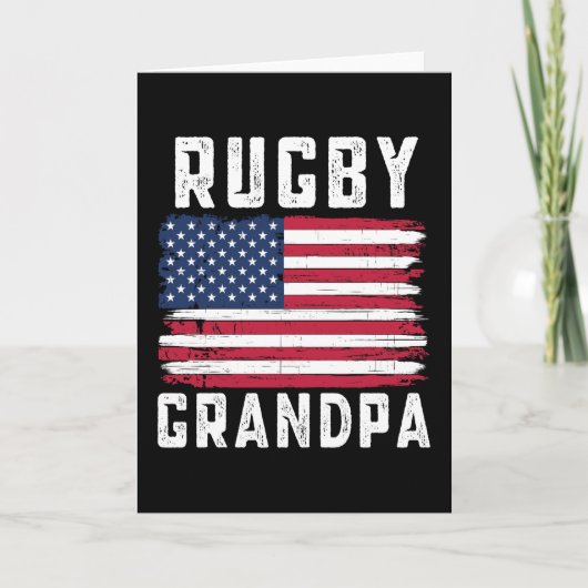 Rugby Opa Amerikaanse Vlag 4 juli Kaart (Voorkant)