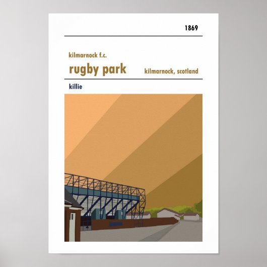 Rugby Park, Kilmarnock. Stadium afdrukken Poster (Voorkant)