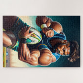 Rugby Player 1014-stuk Jigzaag Puzzle Legpuzzel (Horizontaal)