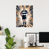 Rugby Player Art Print (Thuiskantoor)