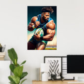 Rugby Player Art Print (Thuiskantoor)