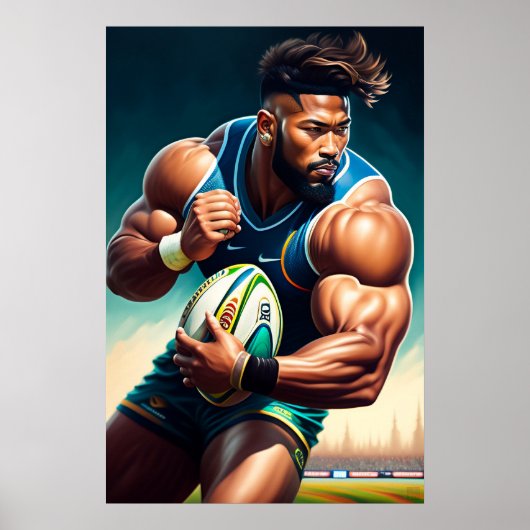 Rugby Player Art Print (Voorkant)