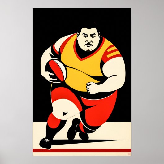 Rugby Player Art Print (Voorkant)