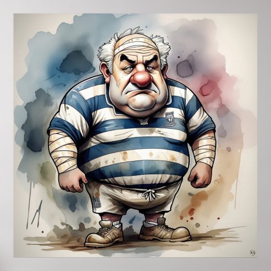Rugby Player Art Print (Voorkant)