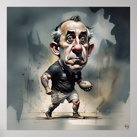 Rugby Player Art Print (Voorkant)