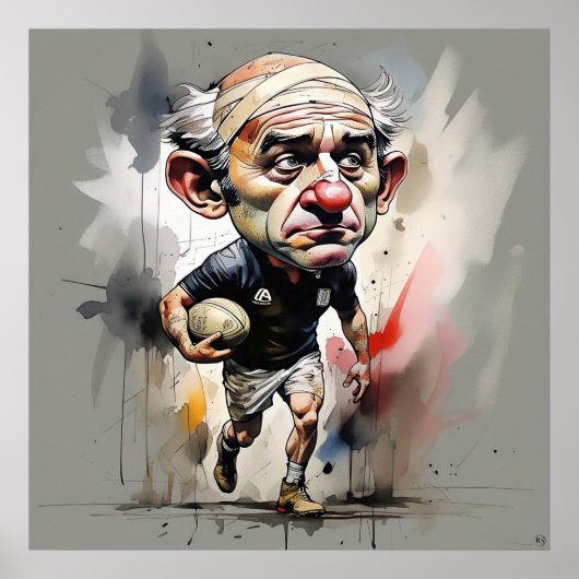 Rugby Player Art Print (Voorkant)