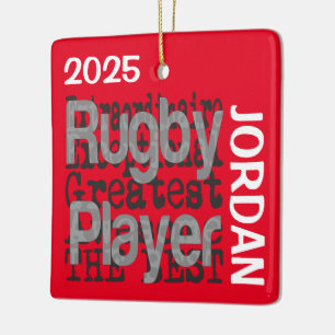 Rugby Player Extraordinaire CUSTOM Keramisch Ornament