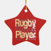 Rugby Player Extraordinaire Keramisch Ornament (Achterkant)