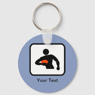  Rugby Player-Logo Sleutelhanger