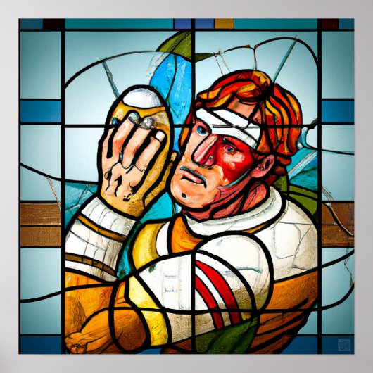 Rugby Player - Rugby Painting Print (Voorkant)