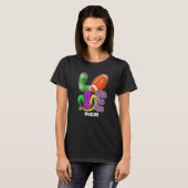 Rugby Player Sports Lover Leopard Mardi Gras Carni T-shirt (Voorkant volledig)